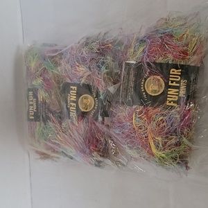 Lion Brand yarn Fun Fur prints "Rainbow" (3 pack)